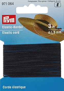 Elastic-Kordel 1,5 mm, schwarz, 3 m